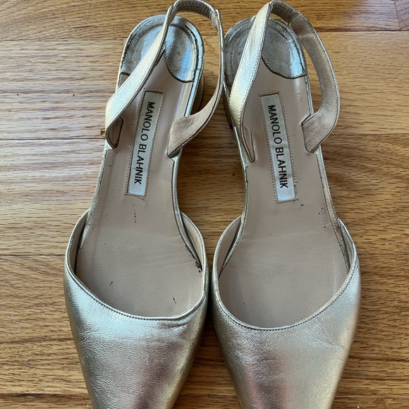 Manolo blahnik slingback gold - Picture 1 of 3
